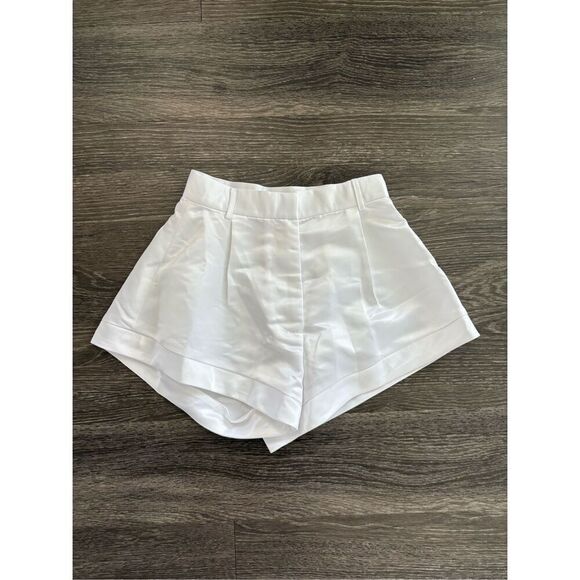 NWT Miscreants x Revolve White Satin Shorts Size UK 8 US 4 - Picture 2 of 8